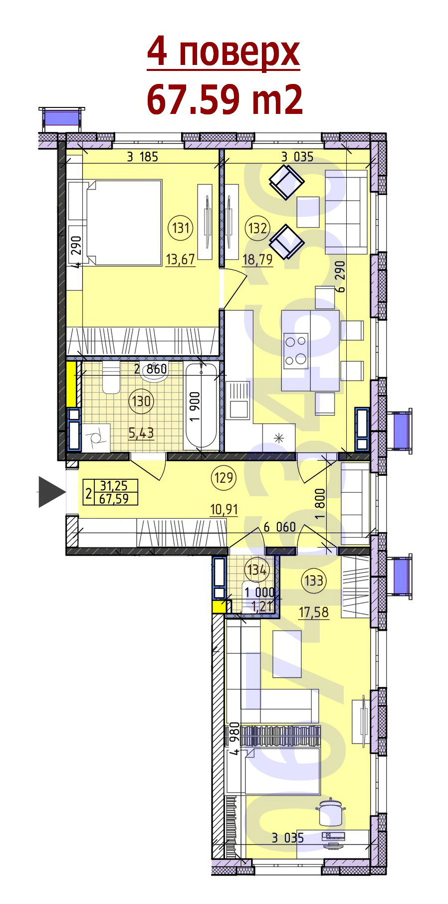 2-к квартира новострой Киев: продажа $57450 ludmilabrok.inler.net id 24953